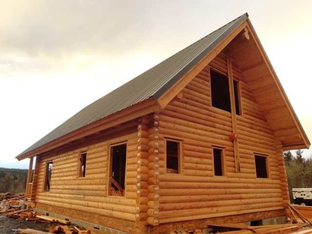 building log home in California