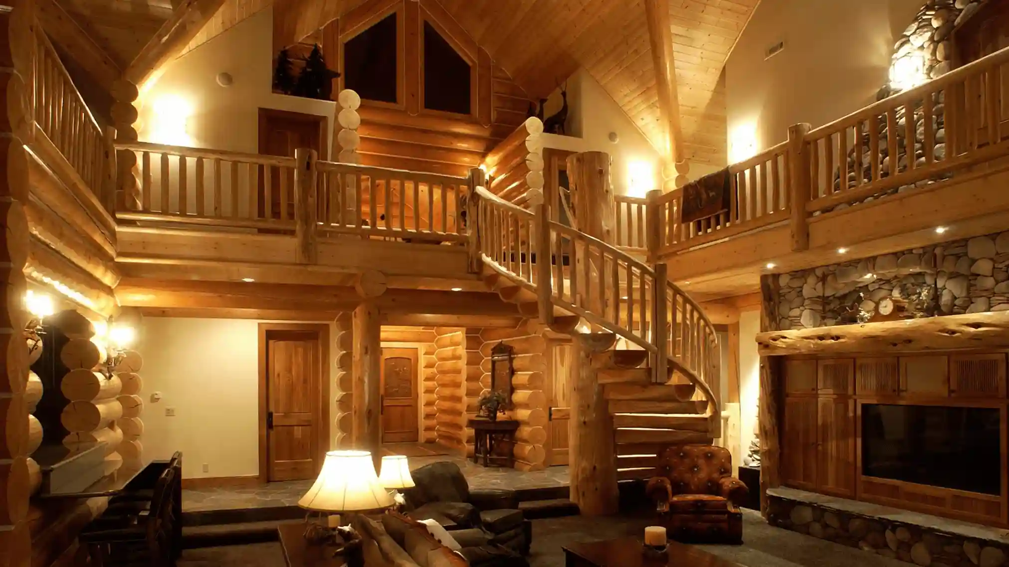Interior of Log Home Luxury Escape 11zon