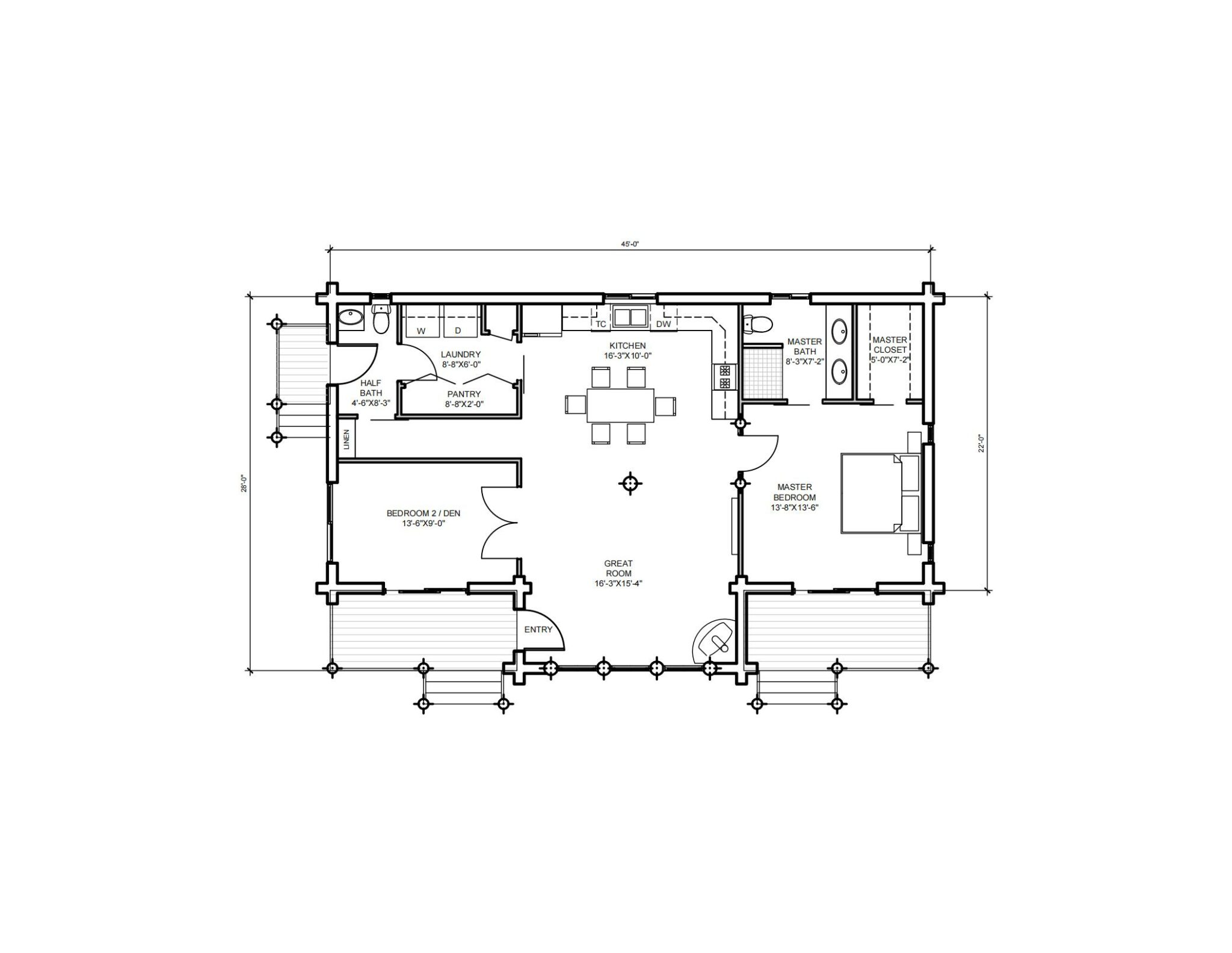 Modern Log Home floor plan