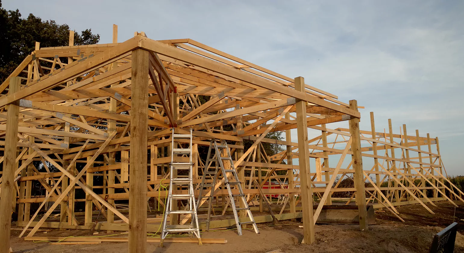 Construction Process of Timber Roof Trusses