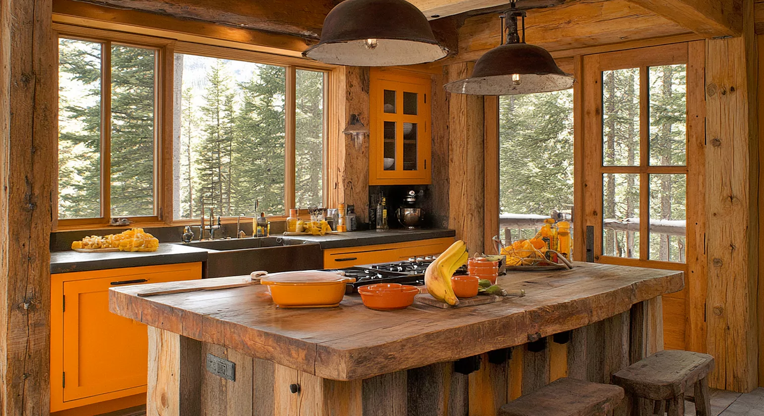 Sustainability in Rustic Cabin Kitchens