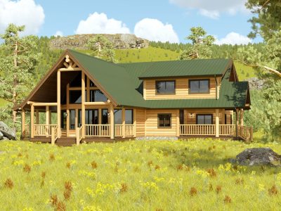 Log Cabin Home in forest